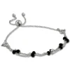 Armäleon Damenarmband Komplettset Kugeln schwarz Design+Verschluss 925er ARS005S