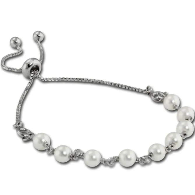 Armäleon Damenarmband Komplettset Perlen weiß Design+Verschluss 925er ARS011W