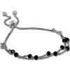 Armäleon Damenarmband Komplettset Kugeln schwarz Design+Verschluss 925er ARS012S