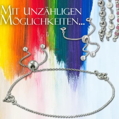 Armäleon Damenarmband Komplettset Kugelkette Design+Verschluss 925er ARS003J