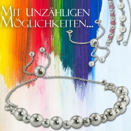 Armäleon Damenarmband Komplettset Kugel Design+Verschluss 925 Silber ARS013J