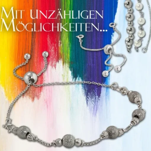 Armäleon Damenarmband Komplettset Kugel Design+Verschluss 925 Silber ARS008J