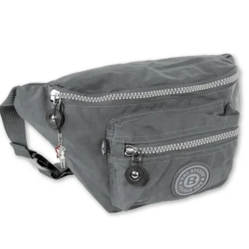 Bag Street Gürteltasche Nylon grau Hüfttasche Bauchtasche Damen, Herren OTJ506K