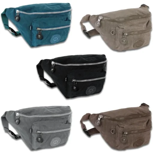 Bag Street Gürteltasche Nylon grau Hüfttasche Bauchtasche Damen, Herren OTJ506K