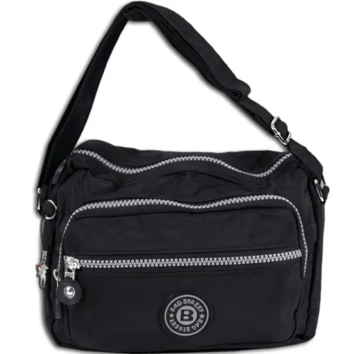 Bag Street leichte Nylon schwarz Handtasche OTJ227S