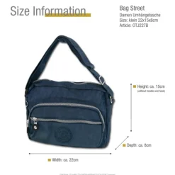 Bag Street leichte Nylon blau Handtasche OTJ227B