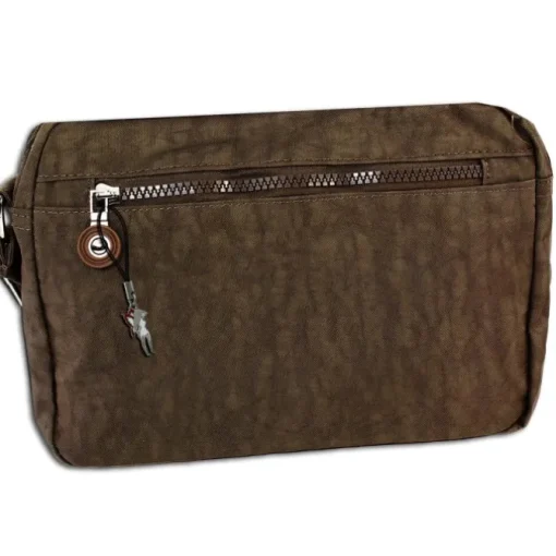 Bag Street leichte Nylon braun Handtasche OTJ227N