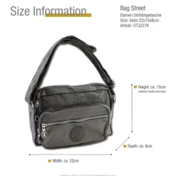 Bag Street leichte Nylon grau Handtasche OTJ227K