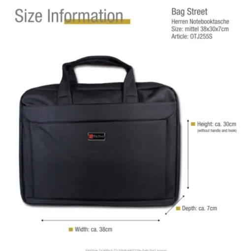 Bag Street Notebooktasche Polyester schwarz Crossover OTJ255S