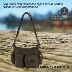 Bag Street Nylon braun Damen crossover OTJ205N