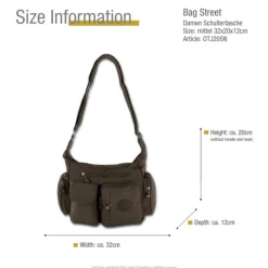Bag Street Nylon braun Damen crossover OTJ205N