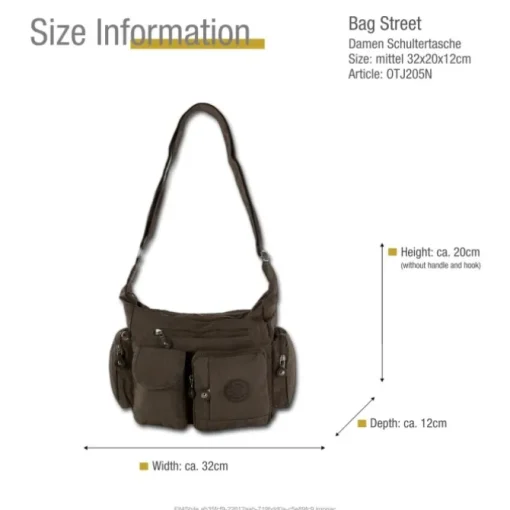 Bag Street Nylon braun Damen crossover OTJ205N