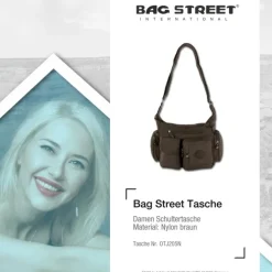 Bag Street Nylon braun Damen crossover OTJ205N