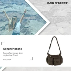 Bag Street Nylon braun Damen crossover OTJ205N