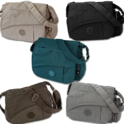 Bag Street Nylon grau Modische Überschlagtasche Crossover OTJ214K