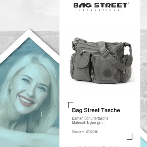 Bag Street Nylon grau Modische Crossover OTJ205K