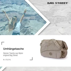 Bag Street Nylon grau Modische Überschlagtasche Crossover OTJ214L