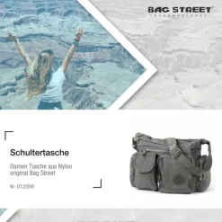 Bag Street Nylon grau Modische Crossover OTJ205K