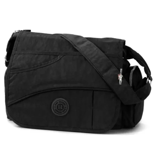 Bag Street Nylon schwarz Überschlagtasche Crossover OTJ214S