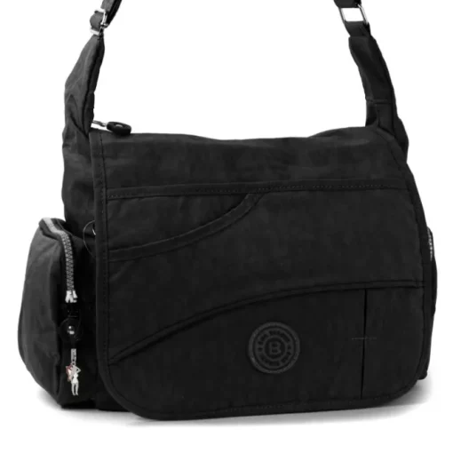 Bag Street Nylon schwarz Überschlagtasche Crossover OTJ214S