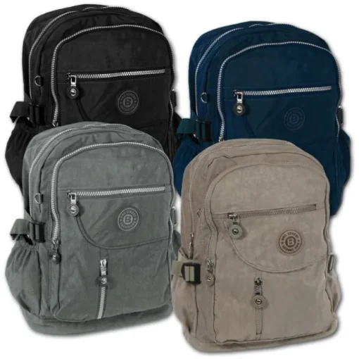 Bag Street Rucksack Handtasche Nylon braun trendiger Damen Cityrucksack OTJ604N