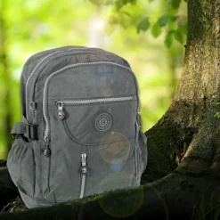 Bag Street Rucksack, Handtasche Nylon grau Damen Cityrucksack OTJ604K