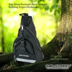 Bag Street Rucksack Nylon schwarz Bodybag Eingurt-Rucksack OTJ6570S