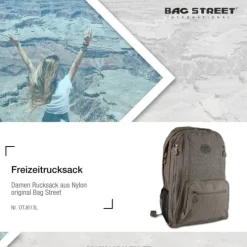 Bag Street Rucksack Nylon stone braun Rucksacktasche OTJ613L