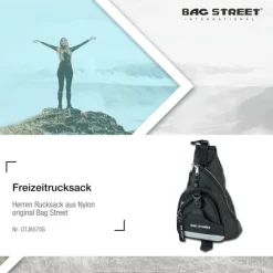 Bag Street Rucksack Nylon schwarz Bodybag Eingurt-Rucksack OTJ6570S