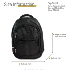 Bag Street Rucksack Synthetik Business schwarz Laptopfach gepolstert OTJ652S