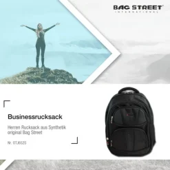 Bag Street Rucksack Synthetik Business schwarz Laptopfach gepolstert OTJ652S