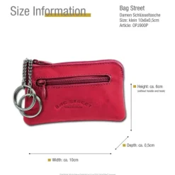 Bag Street Schlüsseltasche pink Echtleder, glattes Leder Schlüsseletui OPJ900P