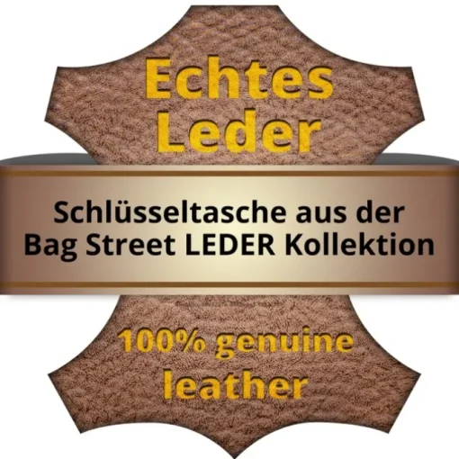 Bag Street Schlüsseltasche rotbraun Echtleder, glattes Leder Etui OPJ900C