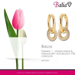 Balia Creole plain Zirkonia Klippverschluss Balia Creolen JBEC009V