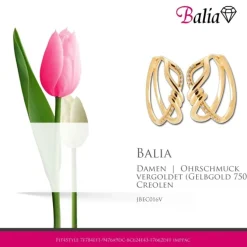 Balia Creole plain Zirkonia Klippverschluss Balia Creolen JBEC016V