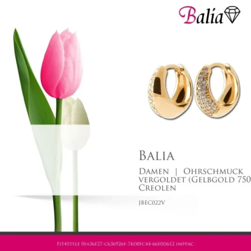 Balia Creole plain Zirkonia Klippverschluss Balia Creolen JBEC022V