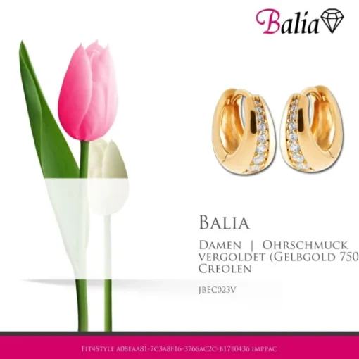 Balia Creole plain Zirkonia Klippverschluss Balia Creolen JBEC023V