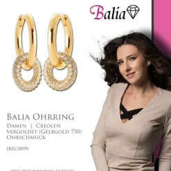 Balia Creole plain Zirkonia Klippverschluss Balia Creolen JBEC009V