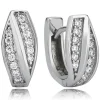 Balia Creolen für Damen glänzend Zirkonia aus 925er Silber BAO0022SW