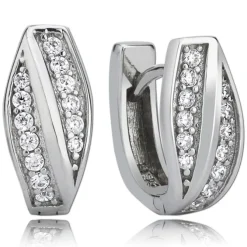 Balia Creolen für Damen glänzend Zirkonia aus 925er Silber BAO0022SW