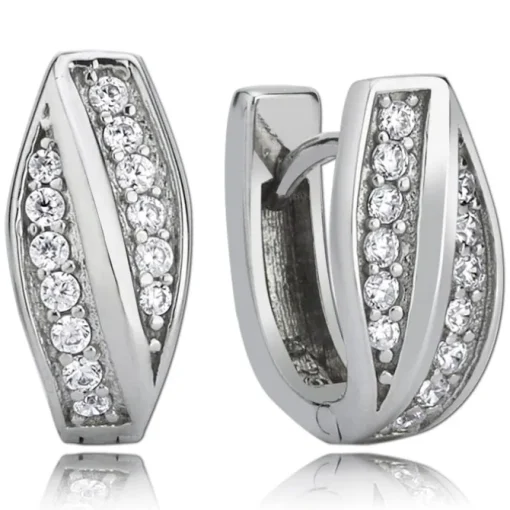 Balia Creolen für Damen glänzend Zirkonia aus 925er Silber BAO0022SW