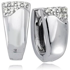 Balia Creolen für Damen glänzend Zirkonia aus 925er Silber BAO0043SW