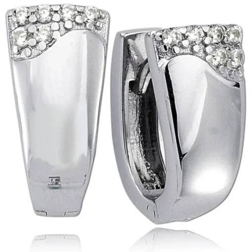 Balia Creolen für Damen glänzend Zirkonia aus 925er Silber BAO0043SW
