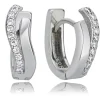 Balia Creolen für Damen glänzend Zirkonia aus 925er Silber BAO0018SW