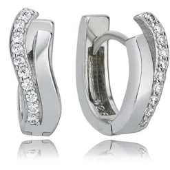 Balia Creolen für Damen glänzend Zirkonia aus 925er Silber BAO0018SW
