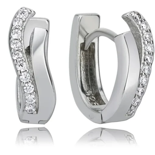 Balia Creolen für Damen glänzend Zirkonia aus 925er Silber BAO0018SW