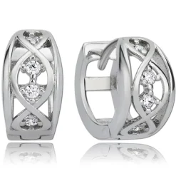 Balia Creolen für Damen glänzend Zirkonia aus 925er Silber BAO0021SW