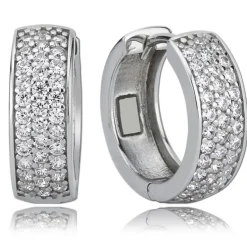Balia Creolen für Damen glänzend Zirkonia aus 925 Silber BAO0008SW