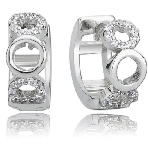 Balia Creolen für Damen glänzend Zirkonia aus 925er Silber BAO0020SW