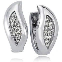 Balia Creolen für Damen glänzend Zirkonia aus 925er Silber BAO0045SW